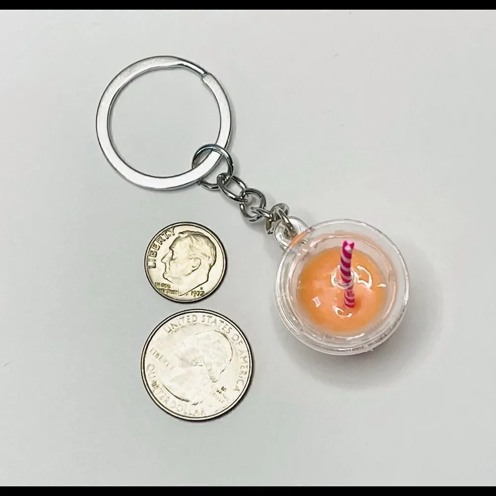 Bubble Tea with Boba Keychain-Orange